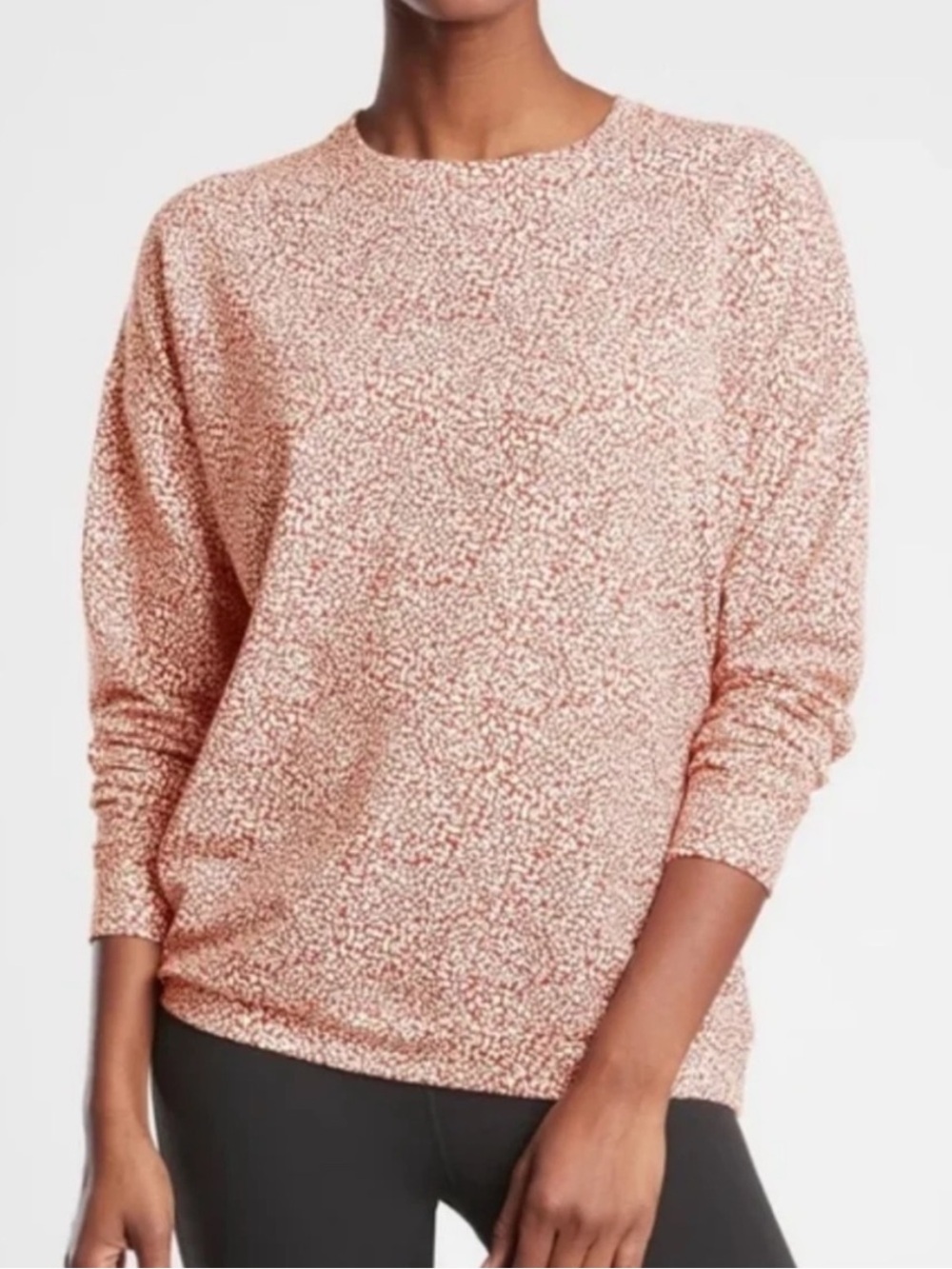 Athleta Casual Crewneck Long Sleeve Top Sweater Animal Print Size XS